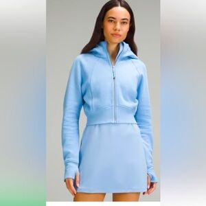 NWT!! ALO Sinatra Blue Scuba Full Zip Cropped Hoodie💙🦋